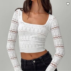 Princess Polly White Lace Crop Top